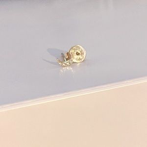 EF COLLECTION BABY DIAMOND MOON STUD EARRING (SINGLE)